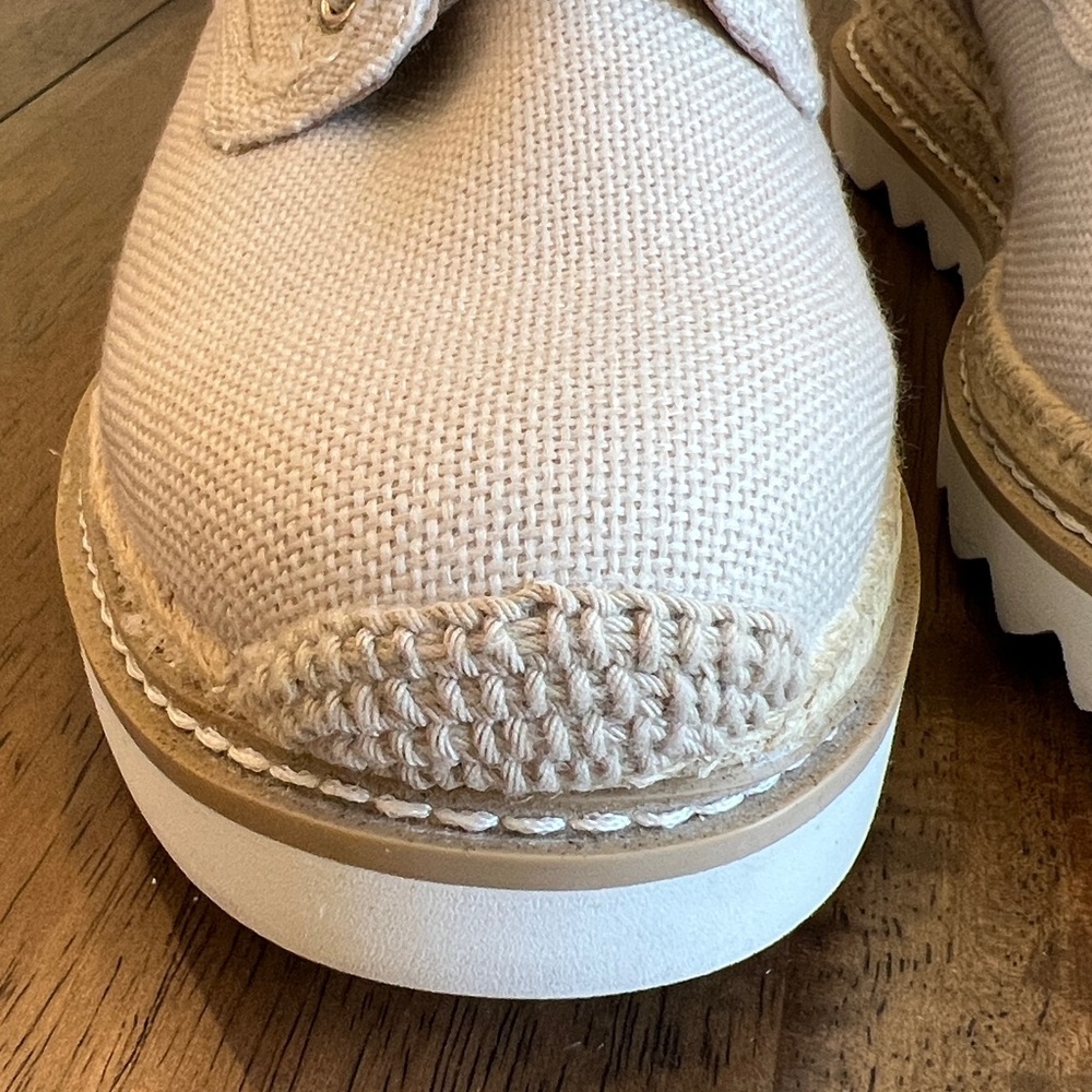 Torrid Wide Width Canvas Platform Oxford Lace-Up Shoes Natural Canvas 6.5WW - Picture 3 of 12